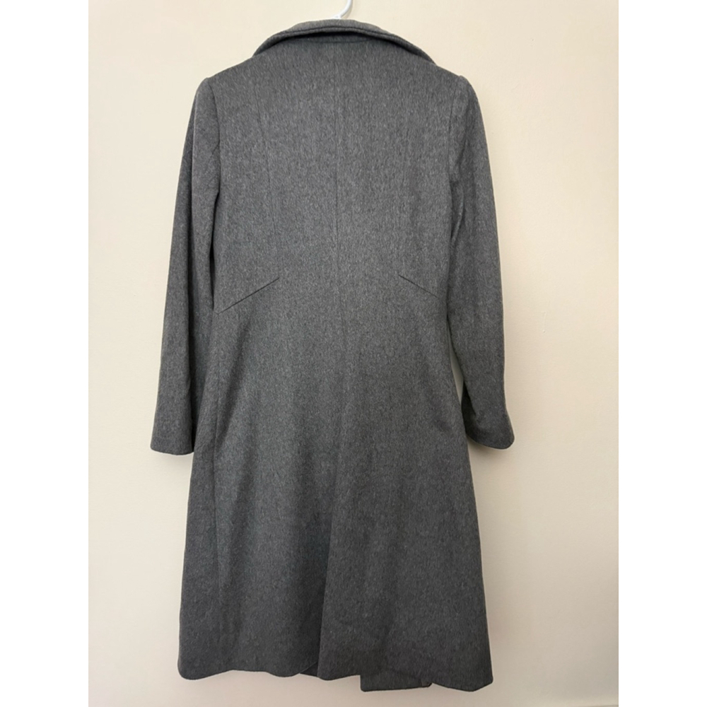 Women's CINZIA ROCCA Icons Gray Wool Cashmere Blend Pea Coat - Picture 5 of 6
